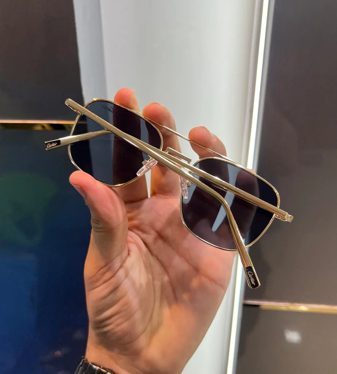 Gold Black Metal Luxury Shade Glasses