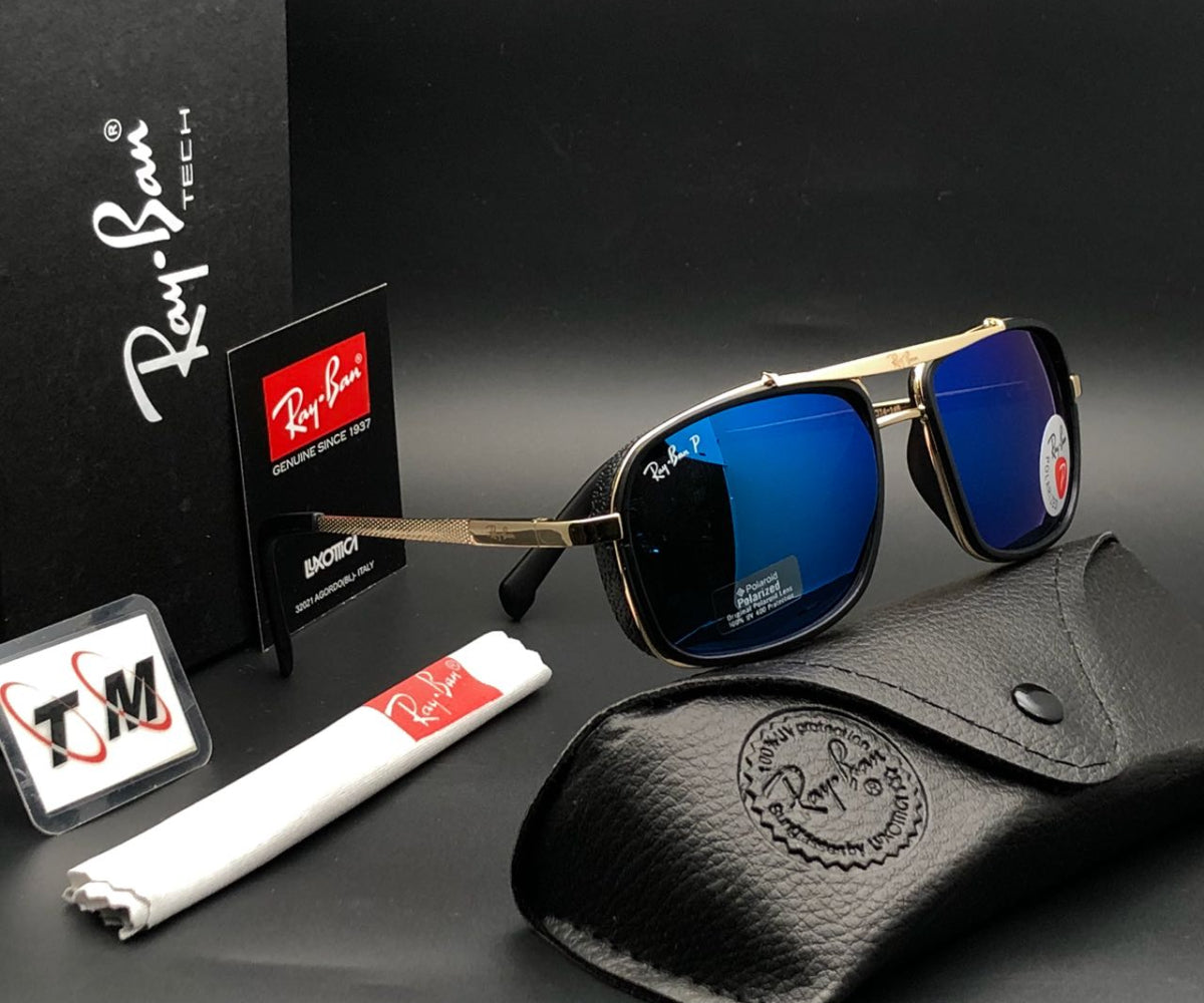 New Stylish Blue & Gold 4413 Square Causal Latest Master Pcs Sunglass For Unisex.