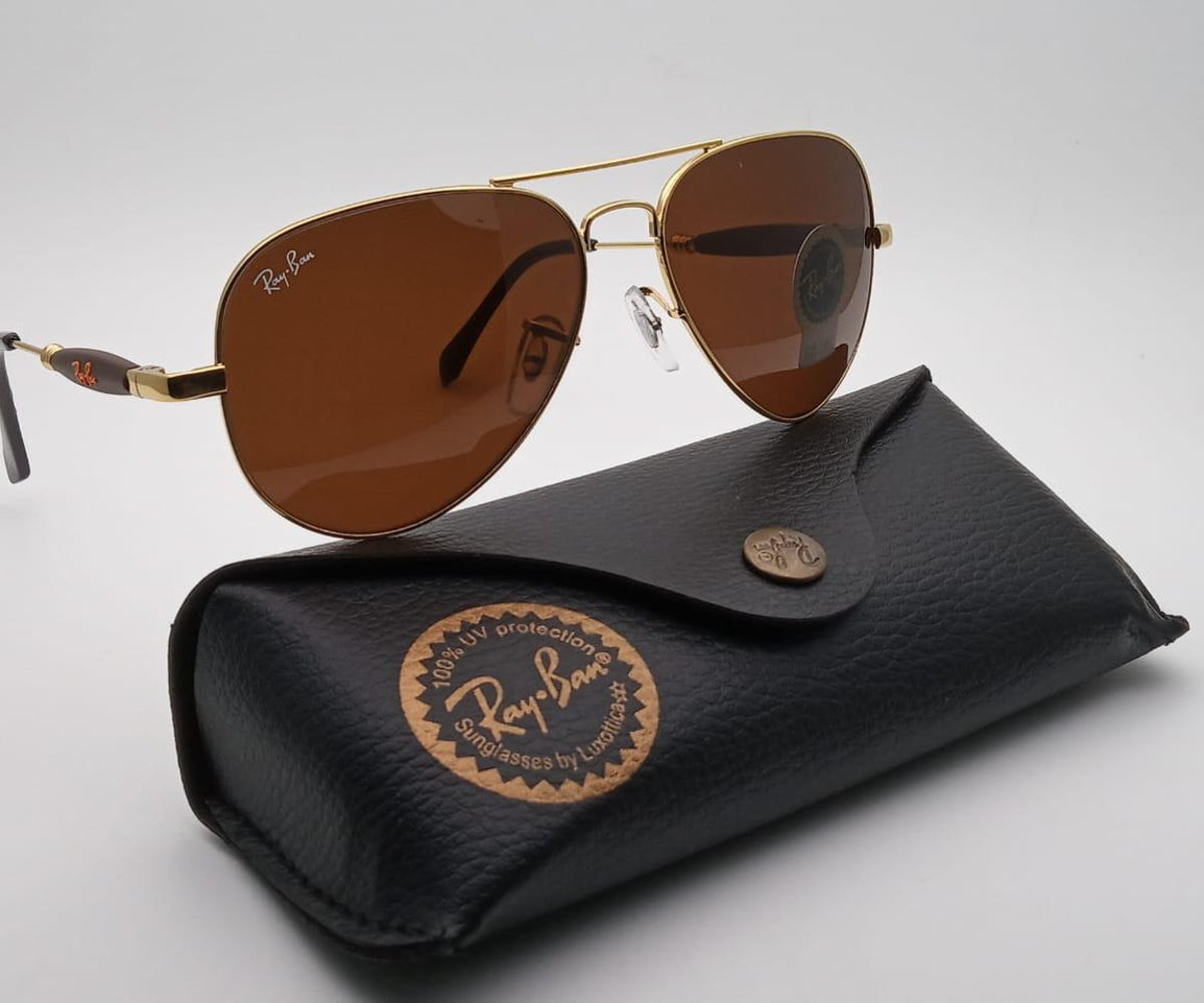 New Stylish Brown & Gold 1208 Wayfarer Master Pcs Sunglass For Unisex