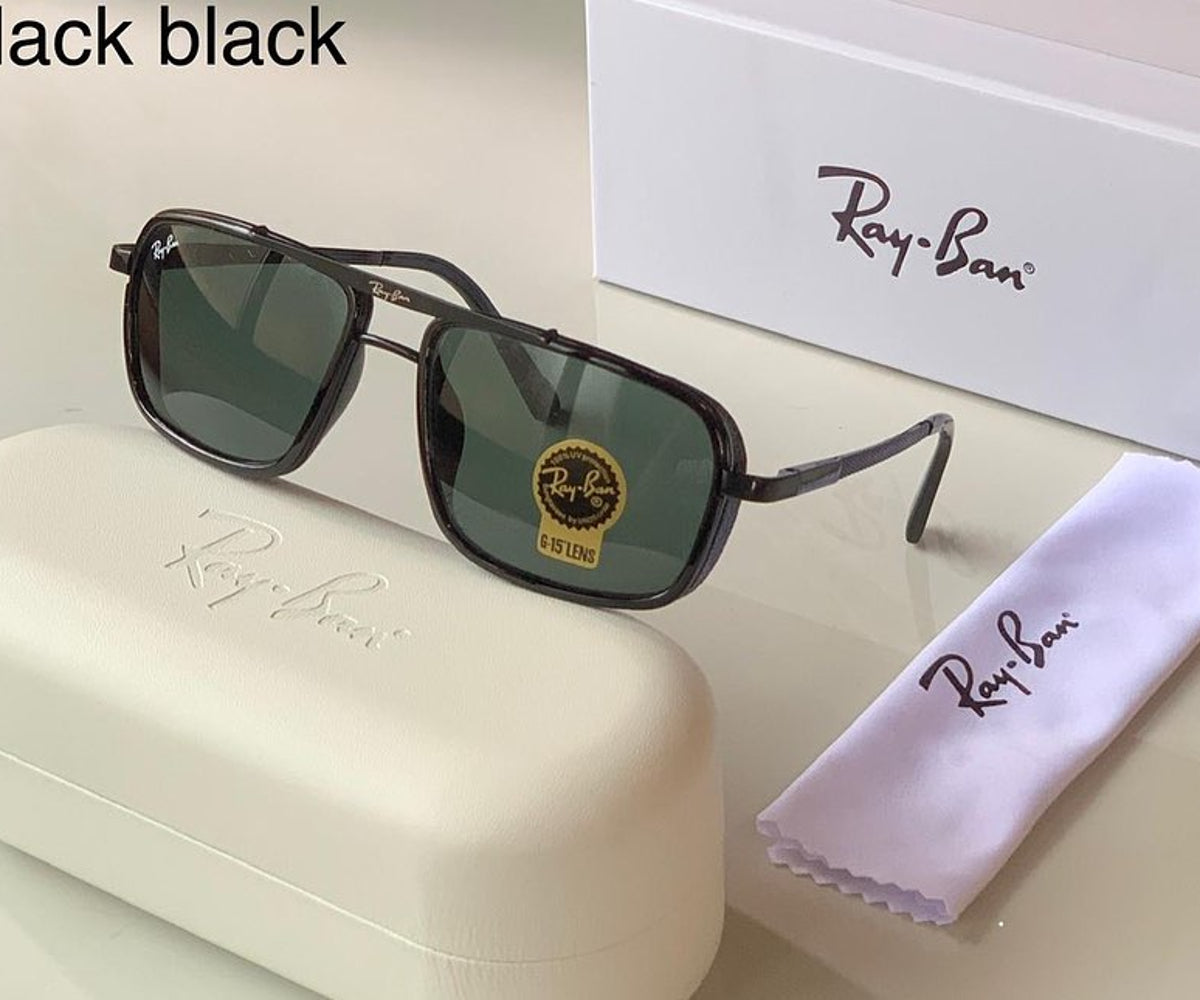 New Stylish Super Hit Black & Black 4413 Square Causal Latest Master Pcs Sunglass For Unisex.