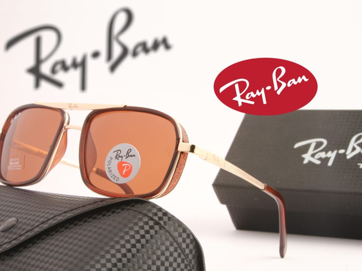 New Stylish Brown& Gold 4413 Square Causal Latest Master Pcs Sunglass For Unisex.