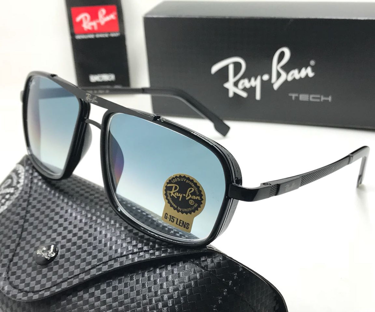 New Stylish Blue Shade & Black 4413 Square Causal Latest Master Pcs Sunglass For Unisex.