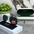 New Stylish Aviator 3026 Black and Black Sunglasses for men and women.