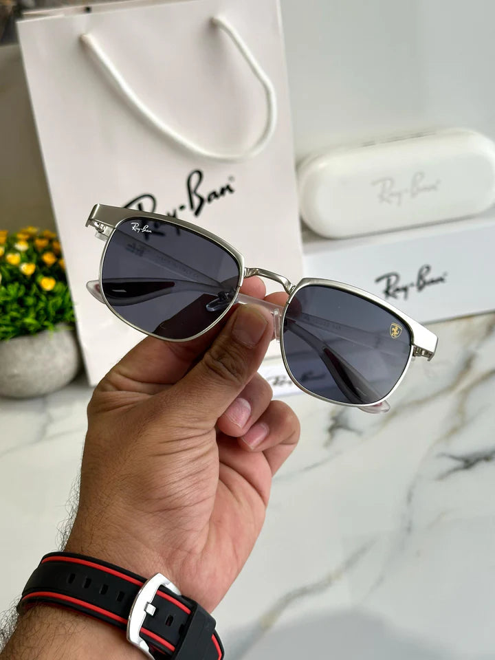 Ray Ban Slant Silver Black Sunglass For Daily Causal Evergreen UV Protected For Unisex