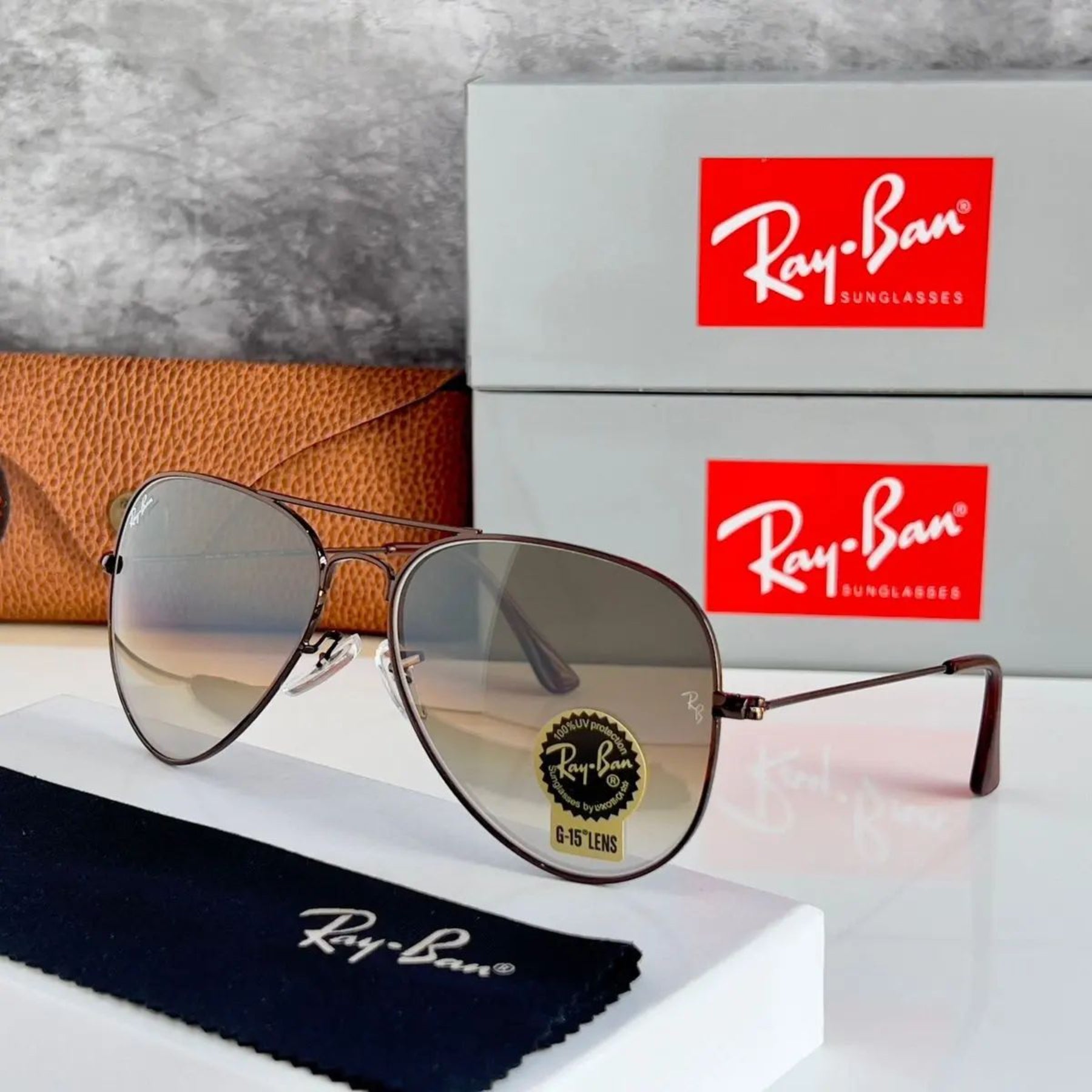 New Stylish  Aviator 3026 Brown Shade and Gold Sunglasses for men and women.