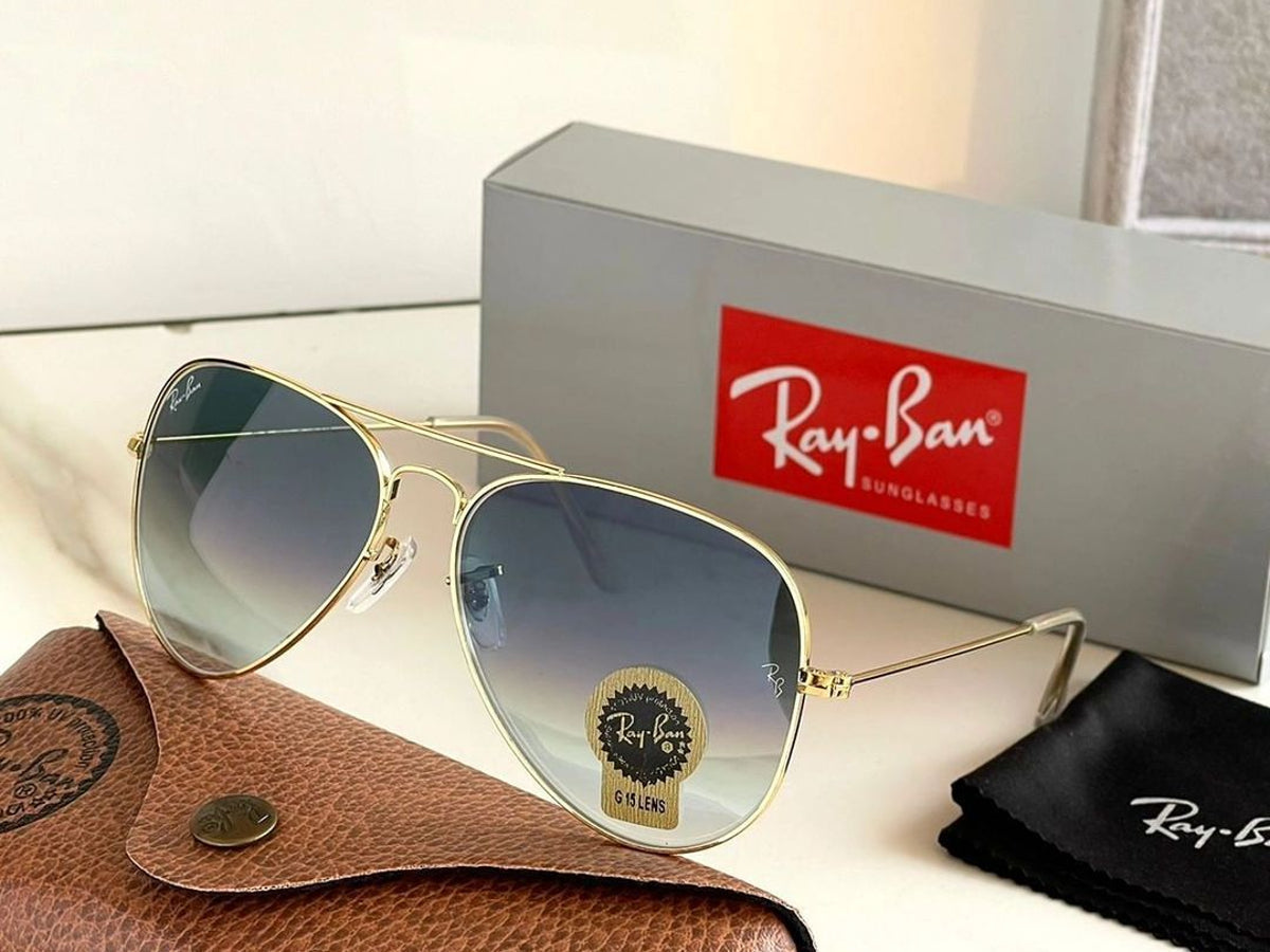 New Stylish Blue Shade & Golden 3026 Wayfarer Master Pcs Sunglass For Unisex