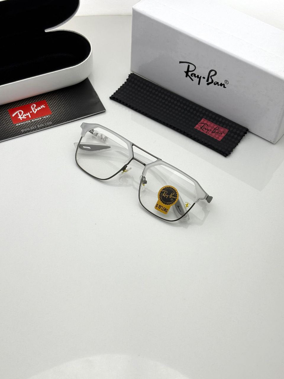 Ray Ban White Clear Sunglass For Daily Causal Evergreen UV Protected For Unisex.