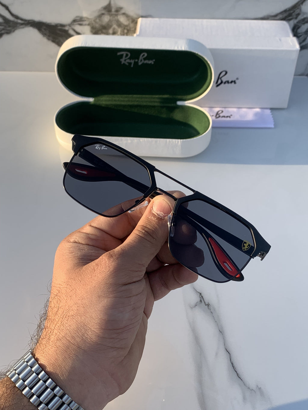 Ray Ban Premium Black Shine Sunglasses For Men Woman
